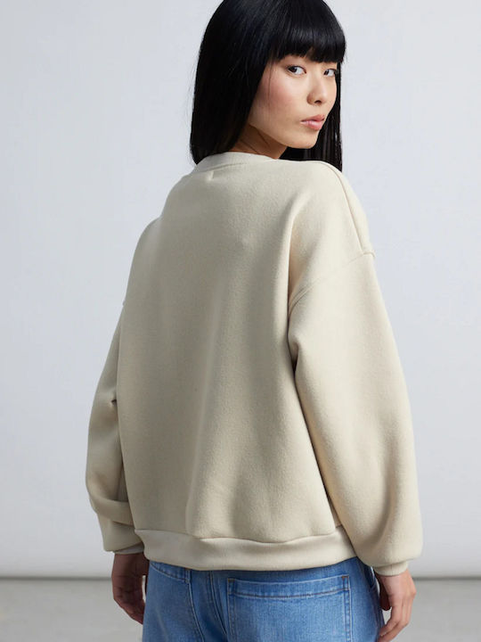 Sweatshirt Μακρύ Γυναικείο Φούτερ White