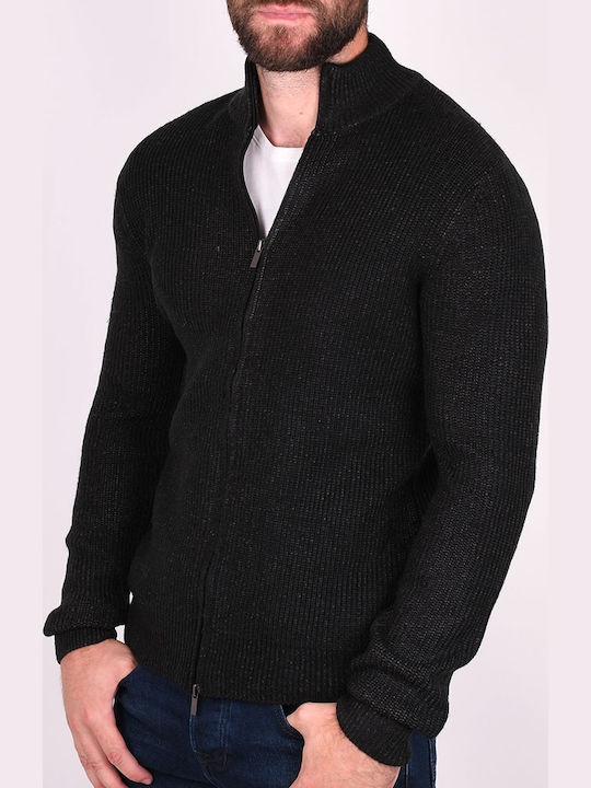 Cardigan Tricotat pentru Bărbați Black