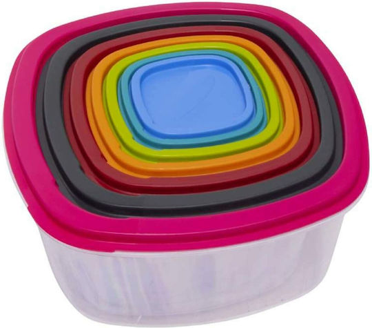 ArteLibre ArteLibre Mehrfarbige Kunststoff-Mittagsboxen 26,6cm 7 Stück