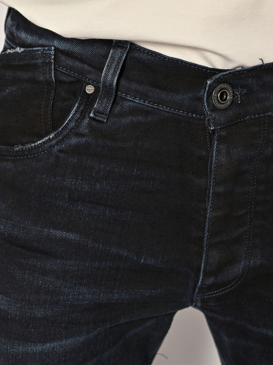 Men's Elastic Jeans Pants with Slim Fit Blue