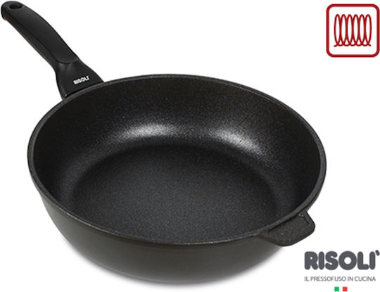 Risoli Blackplus Pan made of Cast Aluminum with Stone Coating Black 28cm