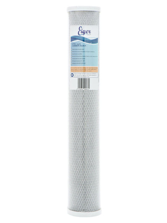 Eiger Water Filter Replacement Central Water Filtration System made of Activated Carbon 20" Big-Blue 5 μm