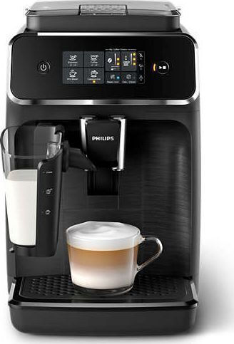 Philips Series 2200 Αυτόματη Μηχανή Espresso 1500W Πίεσης 15bar για Cappuccino με Μύλο Άλεσης Μαύρη