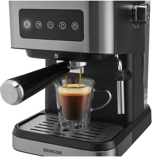 Sencor Μηχανή Espresso 1050W Πίεσης 20bar Ασημί SES 4020SS