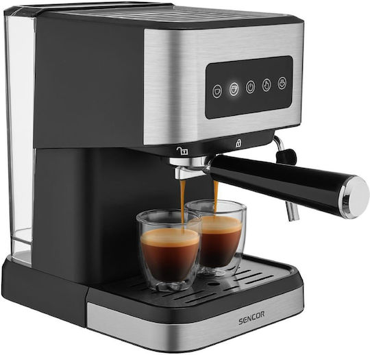 Sencor Μηχανή Espresso 1050W Πίεσης 20bar Ασημί SES 4020SS