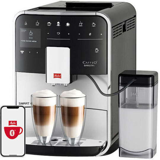 Melitta Barista T Smart F83/0-101 Automatic Espresso Coffee Machine 1450W Pressure 15bar with Grinding Burrs Silver F83/0-101