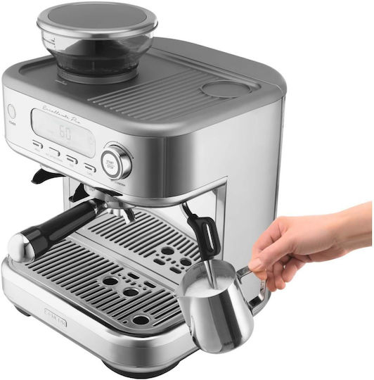 Sencor Αυτόματη Μηχανή Espresso 1700W Πίεσης 15bar με Μύλο Άλεσης Ασημί SES 6050SS