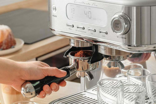 Sencor Αυτόματη Μηχανή Espresso 1700W Πίεσης 15bar με Μύλο Άλεσης Ασημί SES 6050SS