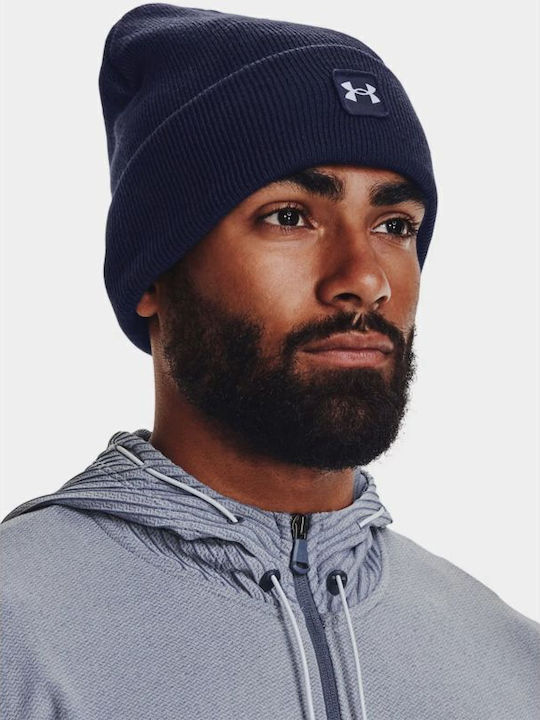 Halftime Beanie Unisex Beanie Knitted in Navy Blue color