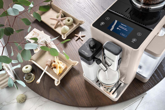 De'Longhi Rivelia Automatic Espresso Machine 1450W Pressure 19bar for Cappuccino with Grinder Beige