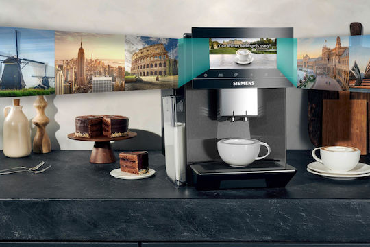 Siemens Αυτόματη Μηχανή Espresso 1500W Πίεσης 19bar με Μύλο Άλεσης Μαύρη TQ905RZ5