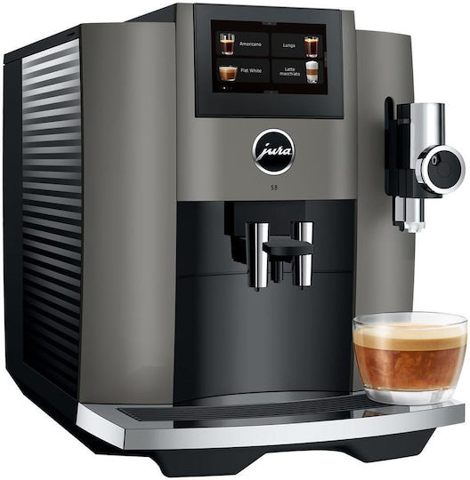 Jura S8 Автоматична Еспресо Кафемашина 1450W Налягане 15bar с Мелачка Тъмен Инокс 1314400