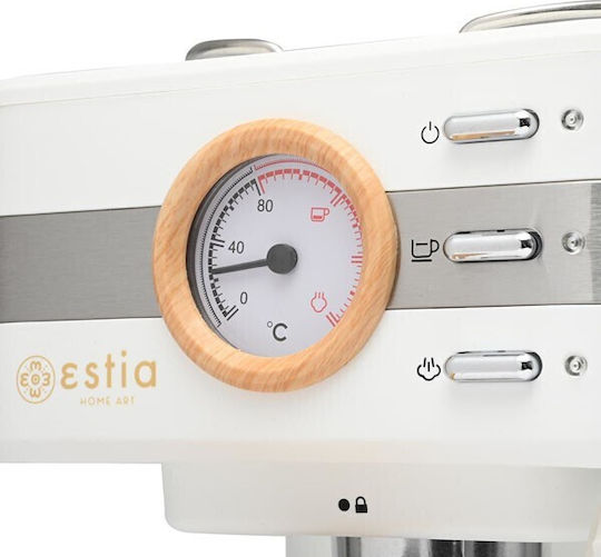 Estia Οak Automatic Espresso Machine 950W Pressure 15bar White