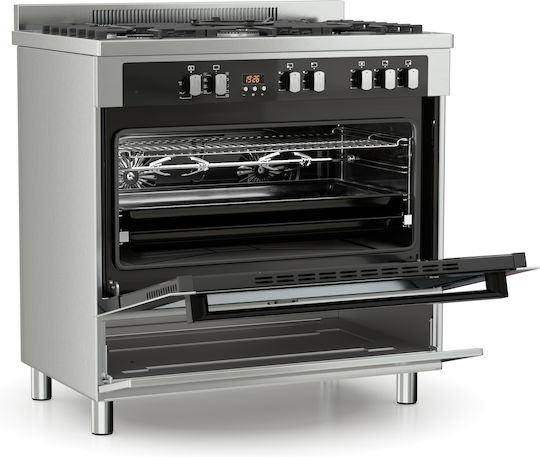 Thermogatz TGS PRO 2030 IX Κουζίνα 98lt με Εστίες Υγραερίου Π89.8εκ. Inox