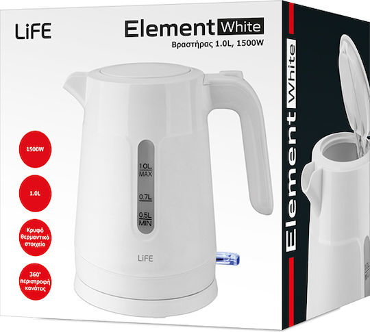Life Element Fierbător 1lt 1500W Alb