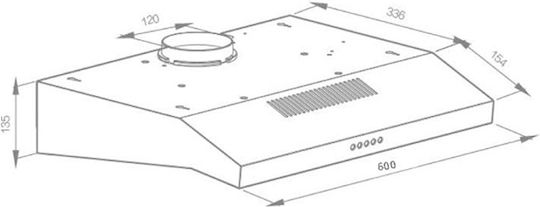Singer LIN601D Freestanding Vent Hood 60cm Inox