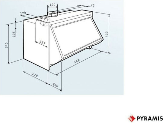 Pyramis Essential Turbo Πτυσσόμενος Απορροφητήρας 60cm Καφέ