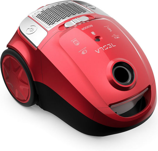 Tesla BG200R Ηλεκτρική Σκούπα 800W με Σακούλα 2lt Κόκκινη