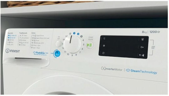 Indesit Πλυντήριο Ρούχων 8kg 1200 Στροφών BWE 81295X WV EE