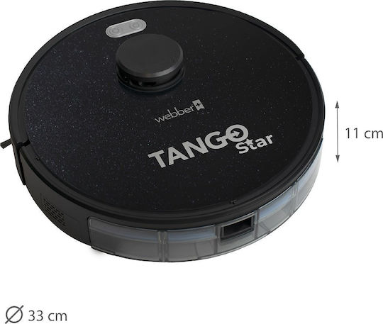 Webber TanGo Star Σκούπα Ρομπότ με Χαρτογράφηση Laser & Απορρόφηση 2700Pa Μαύρη