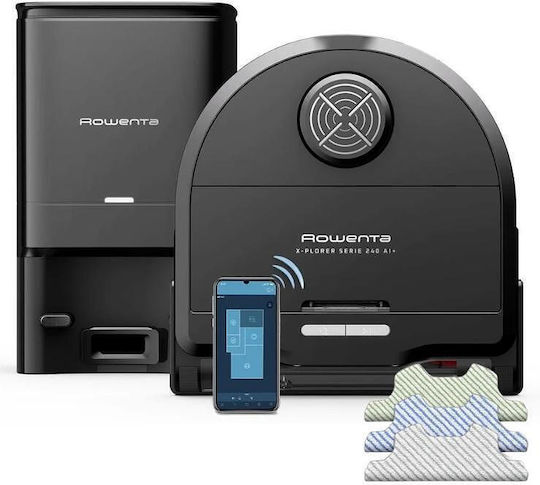 Rowenta X-Plorer Series 240+ AI Прахосмукачка Робот с Лазерно Картографиране и Всмукателна Мощност 8000Pa Черна