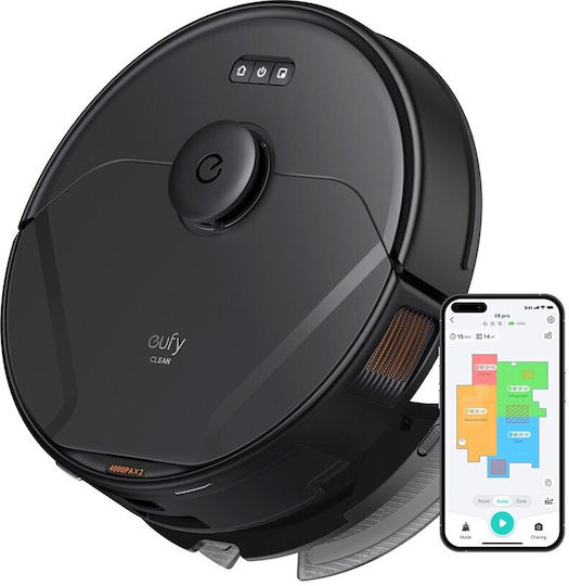 Eufy X8 Pro Aspirator Robot cu Cartografiere Laser și Putere de Aspirație 8000Pa Neagră
