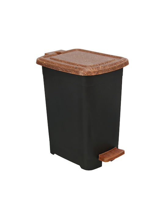 Viosarp Slim Waste Bin Waste Plastic with Pedal Black 15lt 2pcs