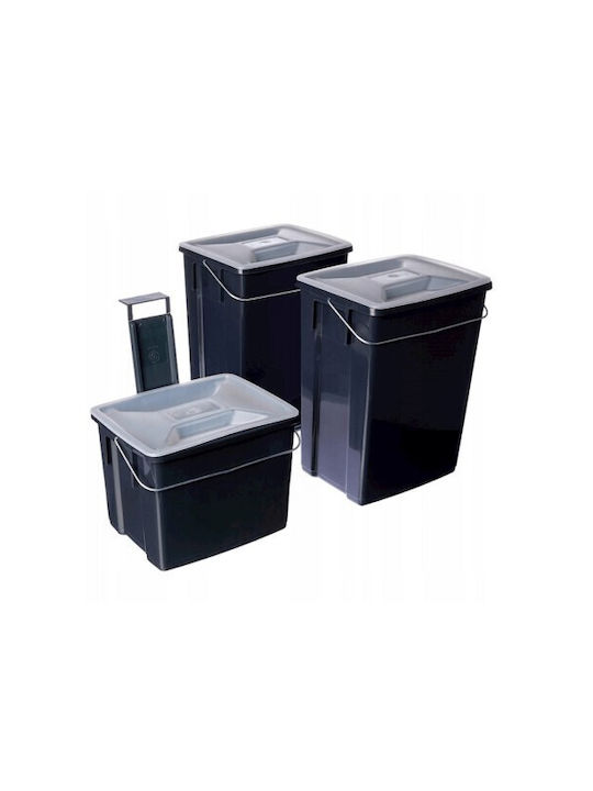 Curver Set Coșuri De Gunoi Bio Pentru Reciclare Plastic Negru 26lt