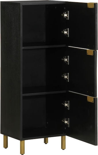Living Room Display Cabinet Made of Wood and Metal Black 40x33x110cm