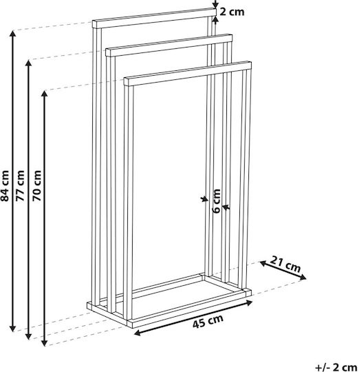 Beliani Καλόγερος Μπάνιου Μονός ​84x84cm Ασημί
