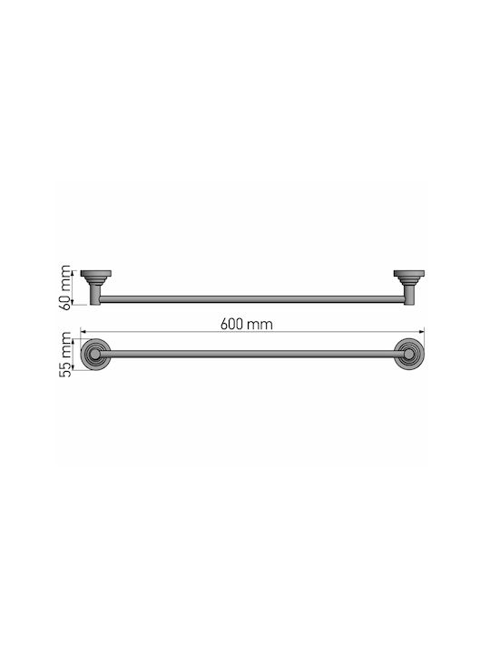 Sanco Vintage Single Wall-Mounted Bathroom Rail ​60x5.5cm Bronze Mat
