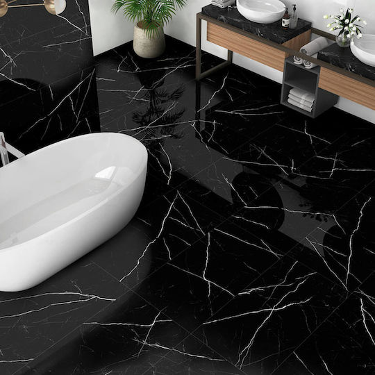 Keros Floor Interior Gloss Tile 120x60cm Negro