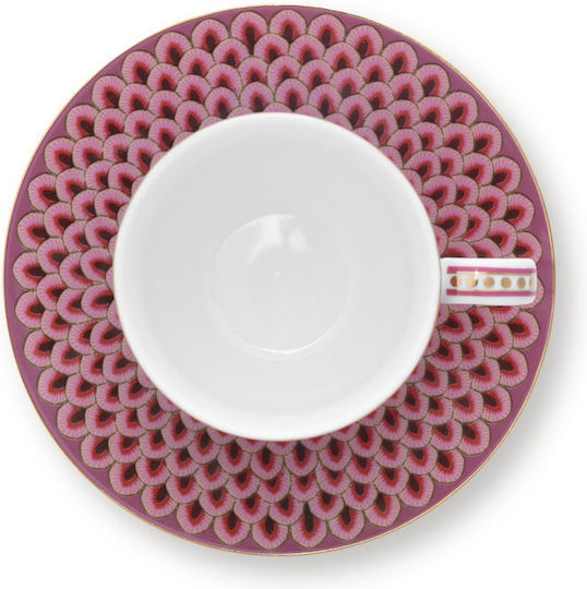 PiP Studio Flower Festival Φλιτζάνι Espresso από Πορσελάνη Dark Pink 120ml