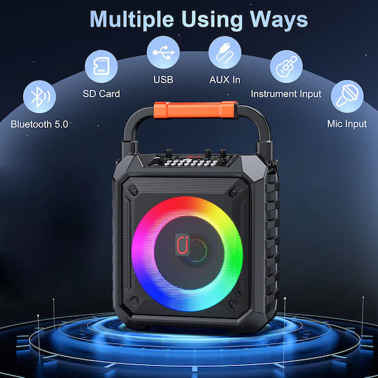JYX Boxă Karaoke cu Microfoane Fără Fir și Efecte de Iluminare JYX-T17-T Negru