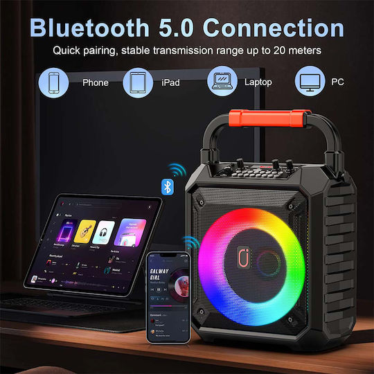 JYX Boxă Karaoke cu Microfoane Fără Fir și Efecte de Iluminare JYX-T17-T Negru