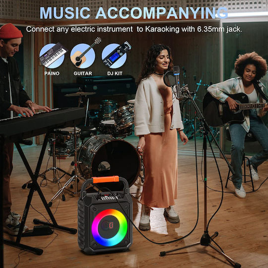 JYX Boxă Karaoke cu Microfoane Fără Fir și Efecte de Iluminare JYX-T17-T Negru