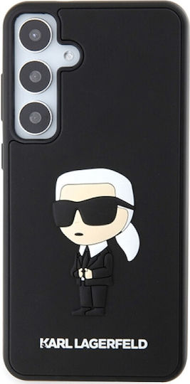 Karl Lagerfeld 3D Rubber Ikonik Umschlag Rückseite Silikon Schwarz (Galaxy S24+)