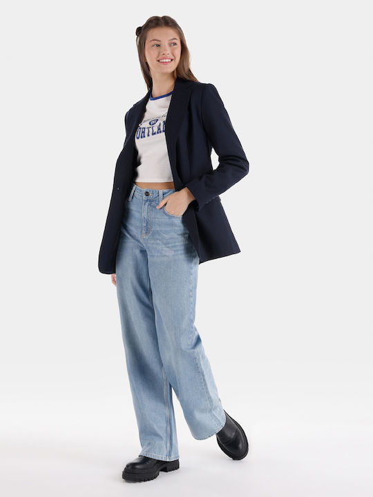 Damen Stoffhose in Regulärer Passform Blau