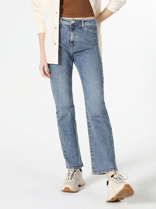Women's Fabric Trousers Regular Fit Blue