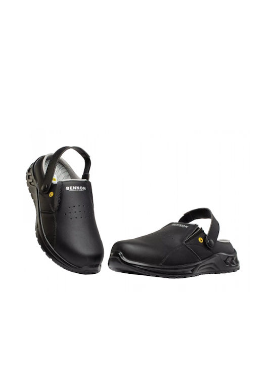 Bennon Leather Clogs Black