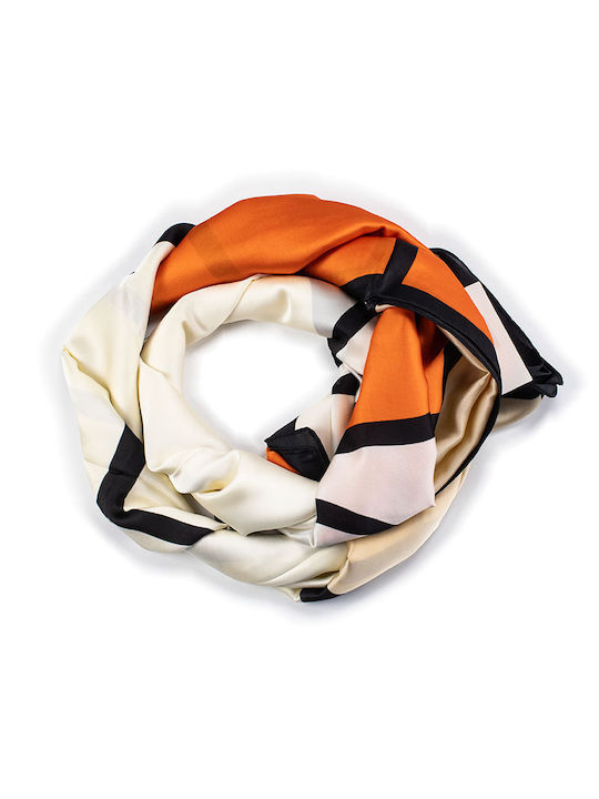 Silk Scarf with Modern Geometric Patterns