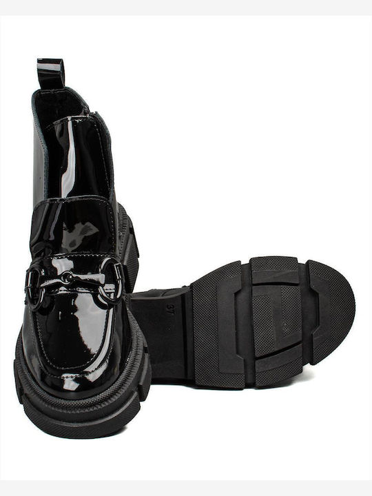 Leather Women's Ankle Boots Black