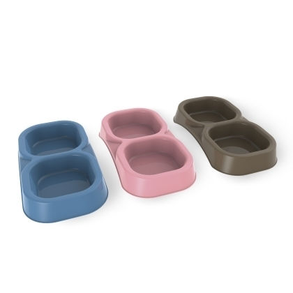 Bama Kunststoff Schalen Futter & Wasser für Hund & Katze in Rosa Farbe