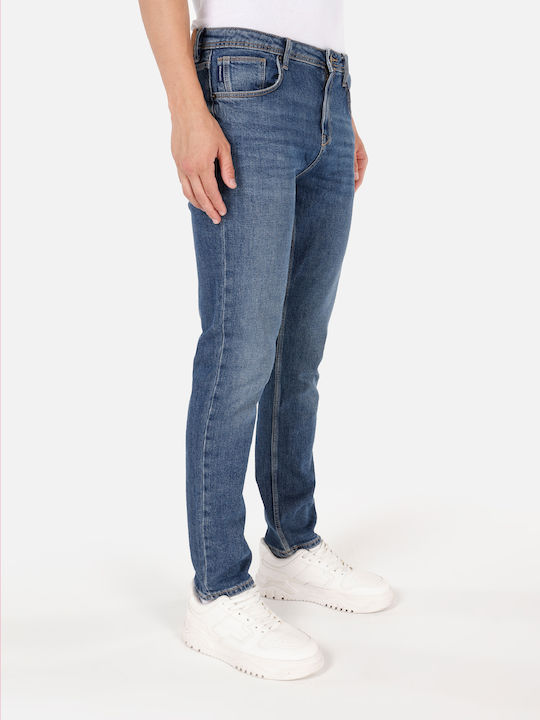 Ανδρικό Παντελόνι Τζιν με Slim Straight Εφαρμογή Black