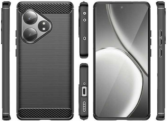 Spacecase Carbon Back Cover Silicone Black (Realme GT 6 / GT 6T)