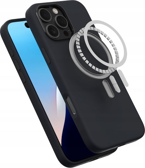 Spacecase Pure Mag Задна корица Пластмаса / Силикон Черен (iPhone 16 Pro Max)