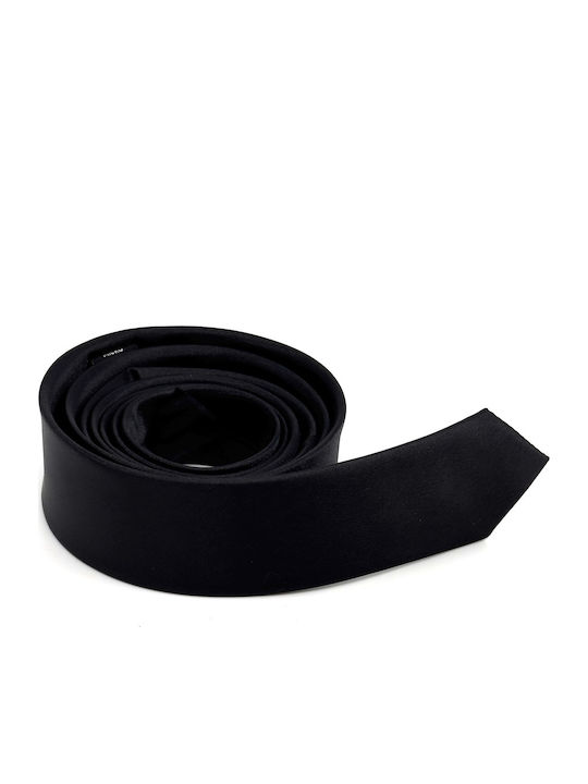Legend Accessories Σετ Ανδρικής Γραβάτας Μονόχρωμη σε Μαύρο Χρώμα