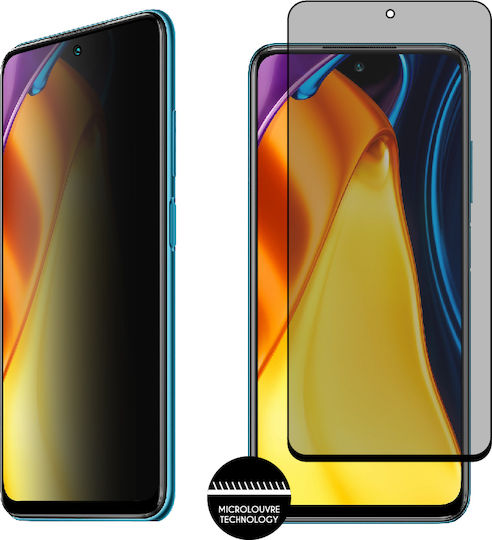 Idol 1991 0.25mm Full Glue Privacy Tempered Glass Μαύρο (Poco C65)