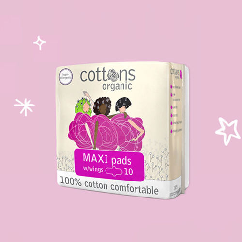 Cottons Organic Maxi Absorbante cu aripi 10buc