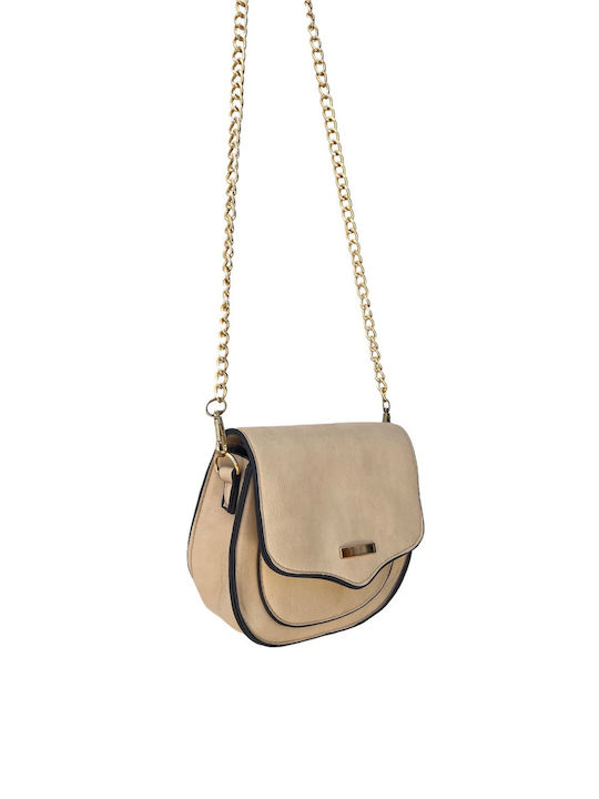 Leder Damentasche Schultertasche Beige